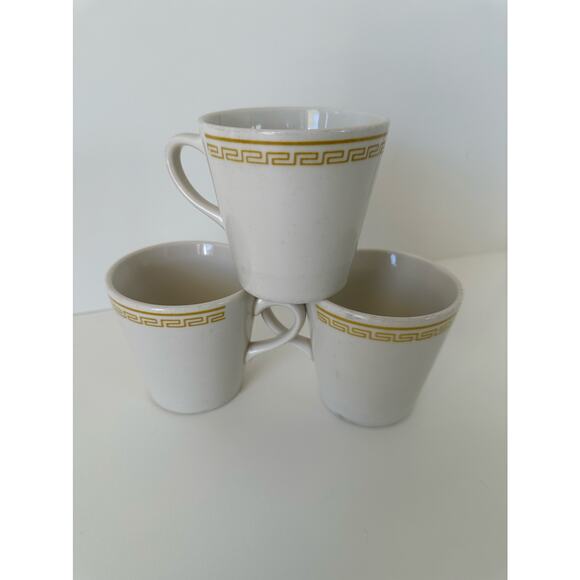 Vintage 1990s Homer Laughlin pattern "Athena" restaurant set of 3 mugs - Picture 9 of 11